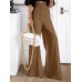 Women Solid Stylish High Waist Loose Wide Leg Casual Pants