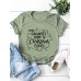 Cartoon Letter Print Casual Short Sleeve O  neck T  shirts For Women