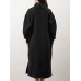 Women Sweatshirt Turtleneck Thick Side Pockets Side Fork Casual Midi Dresses