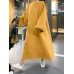 Women Loose Thick Sweatshirt Solid Calf Length Casual Midi Dresses