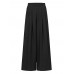 Women Pure Color High Elastic Waist Simple Wide Leg Pants With Pocket