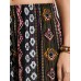 Bohemia Ethnic Print Elastic High Waist Wide Leg Lounge Pants For Women