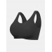 Plus Size Women Seamless Wireless Solid Color Ice Silk T  Shirt Bra