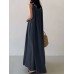 Solid Color Sleeveless Loose Cotton Maxi Dress