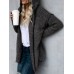 Women Fuzzy Solid Color Hooded Outwear Coats