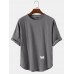 Solid Color Breathable Round Neck Breathable Short Sleeve T  Shirts