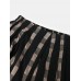 Women Plaid Striped Print Plus Size Side Pocket Loose Pants